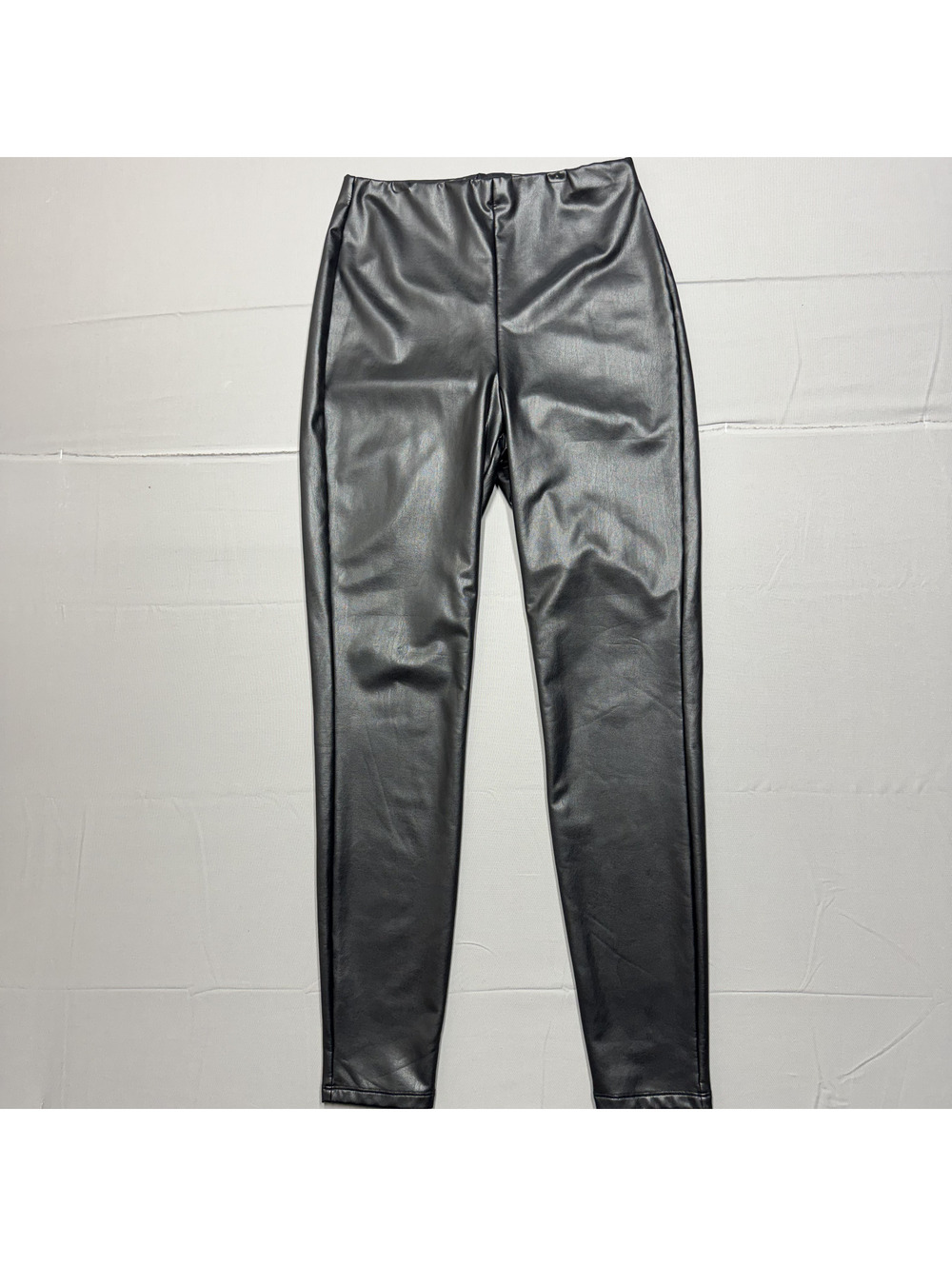 Express Womens High Rise Faux Leather Leggings Pants Adult S Black Sleek Edgy